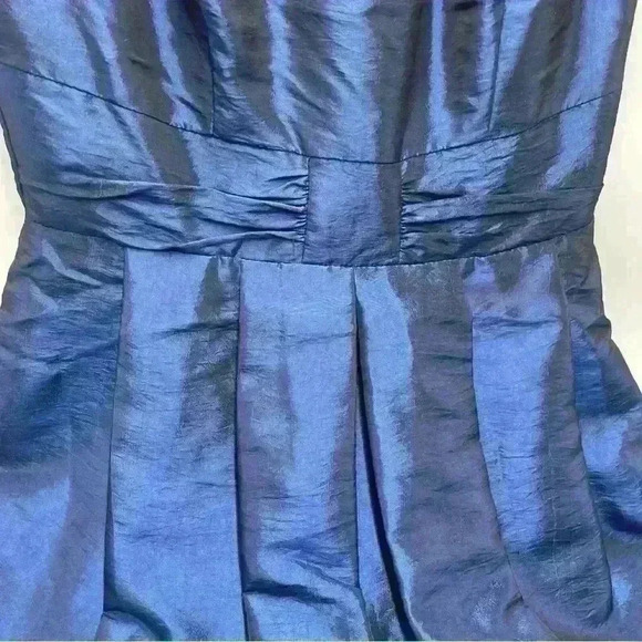 Chetta B Women’s 6 Dress Blue Taffeta Flare Bottom Sheath Fully Lined - Picture 3 of 12